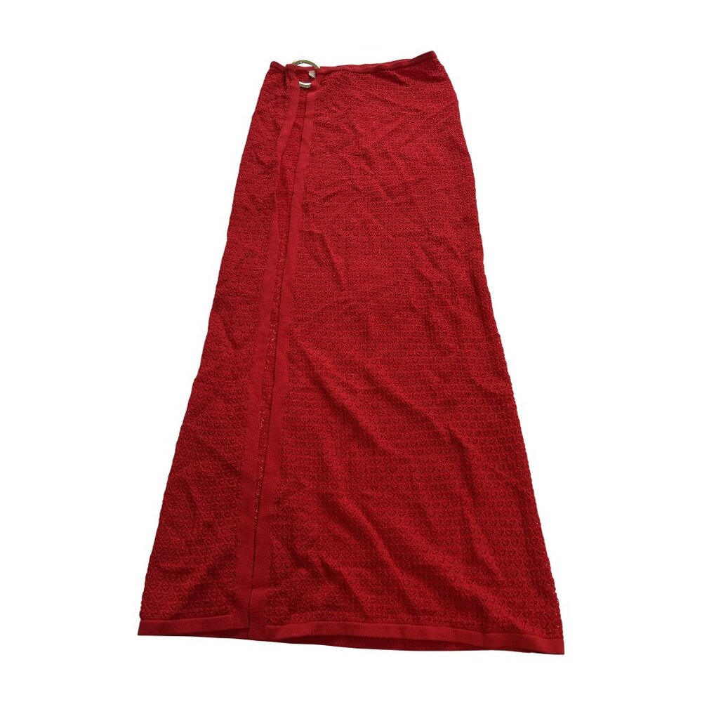 MONDAY Swimwear Palermo Skirt in Chili Pepper Lace Crochet